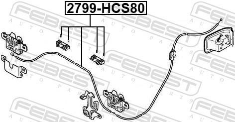 Cable del capó del motor FEBEST ref. 2799-HCS80