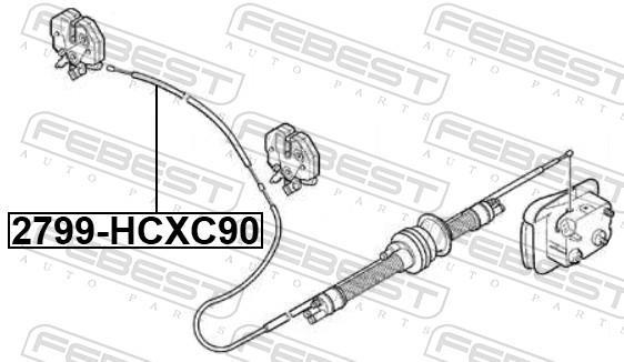 Cable del capó del motor FEBEST ref. 2799-HCXC90