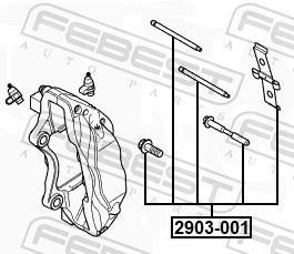 Kit acessórios de pastilhas de travão FEBEST ref. 2903-001