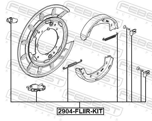 Kit d'accessoires pour mâchoire de frein à tambour FEBEST ref. 2904-FLIIR-KIT