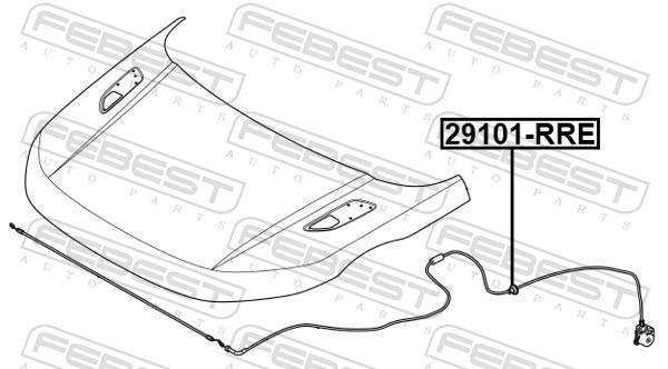 Cable del capó del motor FEBEST ref. 29101-RRE