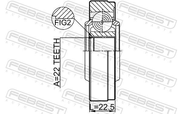 Joint, arbre longitudinal FEBEST ref. 2911-FLIISHA