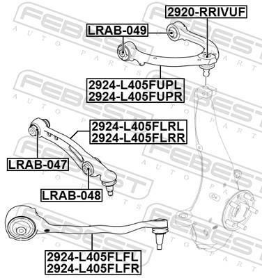 Rotule de suspension (Rotule de pivot) FEBEST 2920-RRIVUF