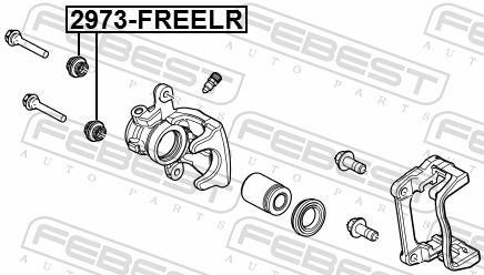 Joint-soufflet, guidage d'étrier de frein FEBEST 2973-FREELR