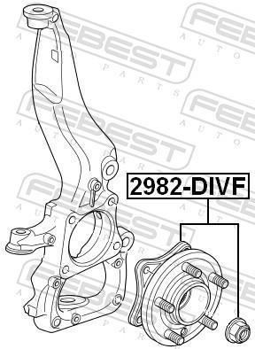 Moyeu de roue (Roulement de roue) FEBEST ref. 2982-DIVF