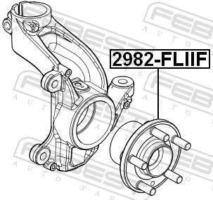 Moyeu de roue (Roulement de roue) FEBEST 2982-FLIIF