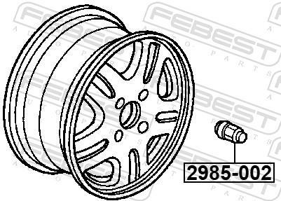Tuerca de rueda FEBEST ref. 2985-002