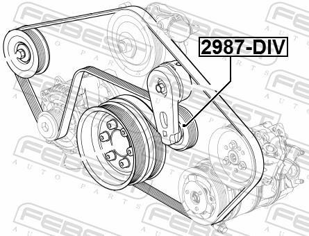 Rolo tensor da correia trapezoidal estriada FEBEST ref. 2987-DIV