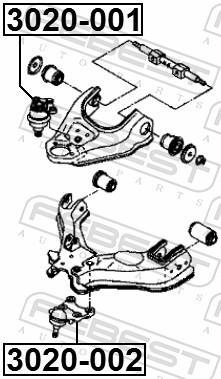 Rotule de suspension (Rotule de pivot) FEBEST ref. 3020-001