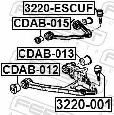 Rotule de suspension (Rotule de pivot) FEBEST 3220-001