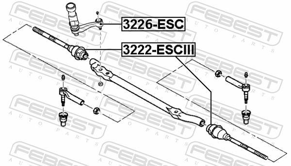 Alavanca de controlo de direção FEBEST ref. 3226-ESC