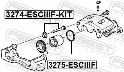 Kit de réparation d'étrier de frein FEBEST 3275-ESCIIIF