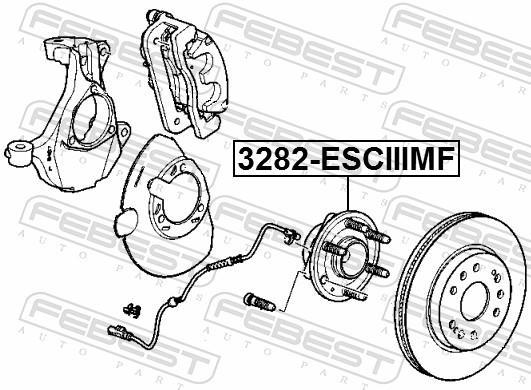 Moyeu de roue (Roulement de roue) FEBEST 3282-ESCIIIMF