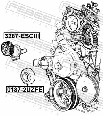 Galet tendeur de courroie d'accessoire FEBEST 3287-ESCIII
