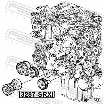 Rolo tensor da correia trapezoidal estriada FEBEST ref. 3287-SRXI