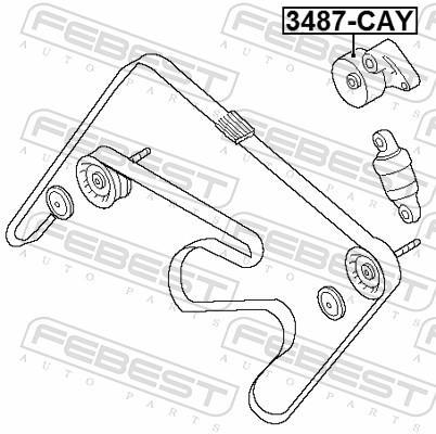 Rolo tensor da correia trapezoidal estriada FEBEST ref. 3487-CAY