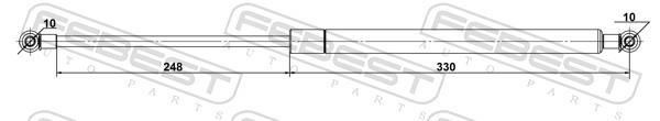 Muelle neumático, capó de motor FEBEST ref. 42117-003