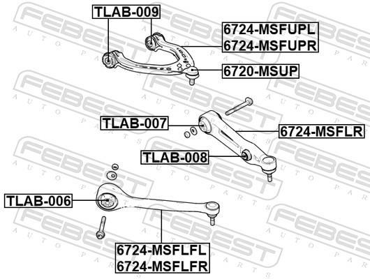 Rotule de suspension (Rotule de pivot) FEBEST ref. 6720-MSUP