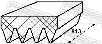 Correia trapezoidal estriada FEBEST ref. 88126-4L813