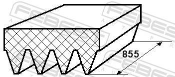 Correia trapezoidal estriada FEBEST ref. 88126-4L855