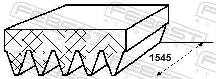 Courroie trapézoïdale à nervures FEBEST ref. 88127-5L1545