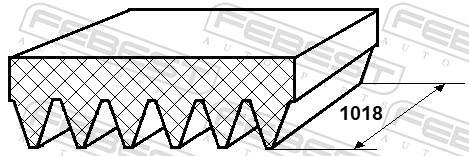 Correia trapezoidal estriada FEBEST ref. 88128-6L1018