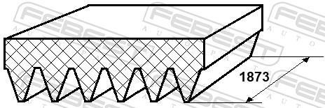 Correia trapezoidal estriada FEBEST ref. 88128-6L1873