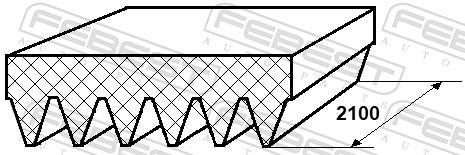 Correia trapezoidal estriada FEBEST ref. 88128-6L2100