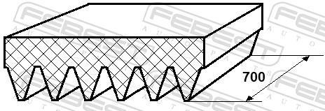 Correia trapezoidal estriada FEBEST ref. 88128-6L700
