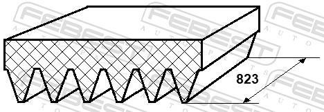 Correia trapezoidal estriada FEBEST ref. 88128-6L823