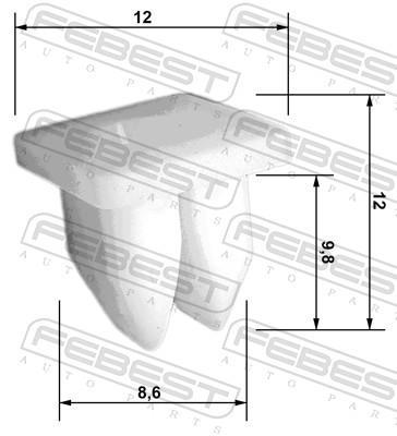 Clip, enjoliveur FEBEST ref. 88570-002