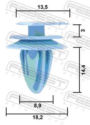 Clip, enjoliveur FEBEST ref. 88570-005