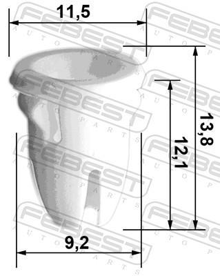 Clip, enjoliveur FEBEST ref. 88570-022