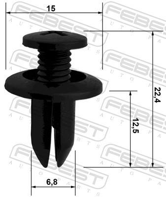 Clip, enjoliveur FEBEST ref. 88570-025