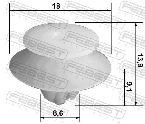 Clip, enjoliveur FEBEST ref. 88570-059