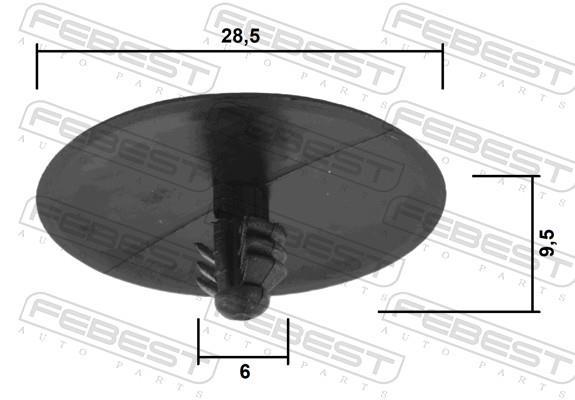Clip, enjoliveur FEBEST ref. 88570-127