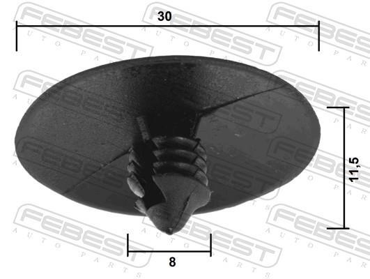 Clip, enjoliveur FEBEST ref. 88570-151