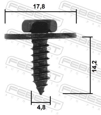 Tornillo aislamiento acústico (Tornillo) FEBEST ref. 88570-175
