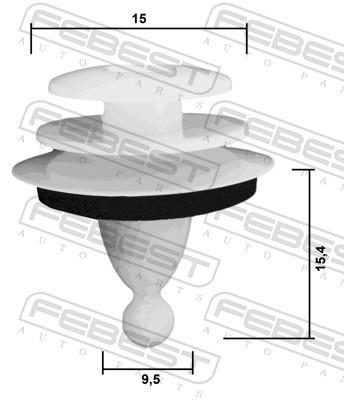 Clip, enjoliveur FEBEST ref. 88570-206