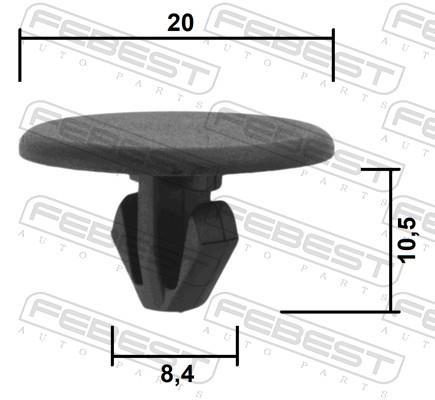Clip, enjoliveur FEBEST ref. 88570-217