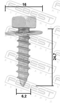 Tornillo aislamiento acústico (Tornillo) FEBEST ref. 88570-224