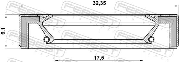 Kit de réparation, crémaillère de direction FEBEST 95GAY-19320606X