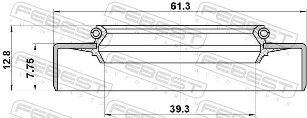 Bague d'étanchéité, arbre de transmission FEBEST 95GDW-41610813L
