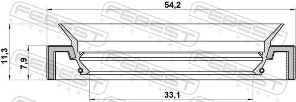 Bague d'étanchéité, arbre de transmission FEBEST 95HAY-35540811R