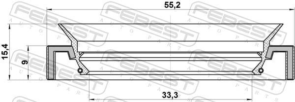 Bague d'étanchéité, arbre de transmission FEBEST 95HAY-35550915C