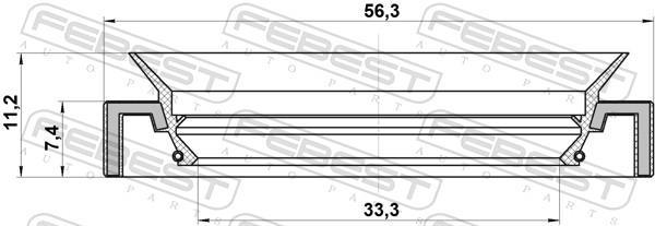 Bague d'étanchéité, arbre de transmission FEBEST 95HAY-35560711C