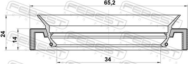Bague d'étanchéité, arbre de transmission FEBEST 95HAY-35651424C