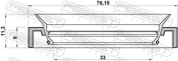 Bague d'étanchéité, arbre de transmission FEBEST 95HAY-35760813R