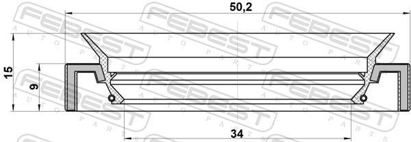 Bague d'étanchéité, arbre de transmission FEBEST 95HAY-36500915R