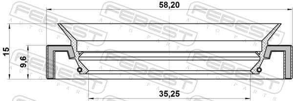 Bague d'étanchéité, arbre de transmission FEBEST 95HAY-37581015C